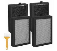 4-Pack Replacement Filters Compatible with LEVOIT LV-H128 Air Purifier - 3-in-1 HEPA & Activated Carbon Filter Replaces LV-H128-RF & LV-13EU-RF, Replacement Filters with Cleaning Brush for Home Office
