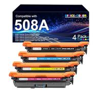 4 Pack Replacement for HP 508A Toner Cartridges Works with HP Color Laserjet Enterprise M553,M552,Color Laserjet Enterprise MFP M577 Series Ink (Black,Cyan,Magenta,Yellow)
