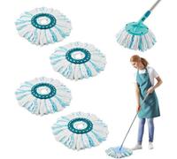 4-Pack Replacement Heads For Leifheit Clean Twist Mop, Microfiber, Floor, Tile, Marble