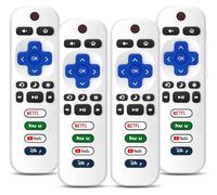(4 Pack) Replacement Remote Control Only for Roku TV, Compatible with All TCL/Hisense/Onn/Sharp/Philips / (Not for Roku Stick, Box or Speaker)(Glacier White)