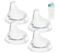4 Pack Replacement Silicone Spout Compatible with NUK Active and Learner Cups, Clear Silicone Dishwasher Safe No Spill BPA Free Nipple Replacement Spouts