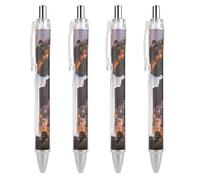 4 Pack Retractable Black Ballpoint Pens for Smooth Writing 0.5mm Fine Point Fineliner Refillable Quick Dry Gel Ink Rio Christ The Redeemer City Rollerball Pens Comfort Grip for Journaling Note Tak