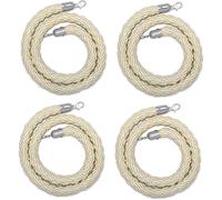 4-Pack Retractable Stanchions with Braided VIP Ropes & Stainless Steel Hooks, 1.8m/6ft - Perfect for Weddings, Parties, Concerts & Events