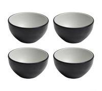 4 Pack Reusable Melamine Rice Bowls 330ml Two Tone(Black) | Food safe melamine, shatter resistant, lightweight, 330ml capacity, 4 pack set