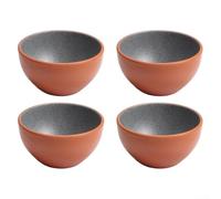 4 Pack Reusable Melamine Rice Bowls 330ml Two Tone(Orange) | Food safe melamine, shatter resistant, lightweight, 330ml capacity, 4 pack set