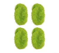 4 Pack Reusable Microfiber Mop Pads Compatible with for swiffer Sweeper, Washable Wet and Dry Floor Cleaning Refills for Home Kitchen Living Room(4 PCS-GREEN)