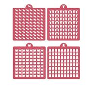 4 Pack Reusable Royal Icing Sprinkle Stencils Gem Glitter Stencils Bakery Stencil Template Set for Cookie Cake and Cupcake,Crafts DIY Tumblers Reusable Glitter & Gem Template Set (Animal-2)