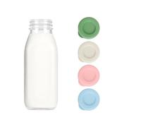 4-Pack Reusable Silicone Bottle Caps - 48mm Replacement Lids for Glass Milk Bottles - Compatible with Stanpac & Libbey - Colourful Leak-Proof Tops