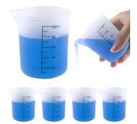 4 Pack Reusable Silicone Measuring Cups,100ml Laundry Detergent Dispenser,Liquid Measuring Cups for Laundry Room,Bathroom,Dormitory,DIY,Art & Craft