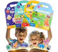 4 Pack Reusable Sticker Books for Toddlers - Plane Activities for Toddlers