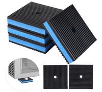 4-Pack Ribbed Rubber Vibration Pads with Foam Core, Anti-Slip Grooved, Easy Install with Central Hole, Ideal for Equipment Isolation