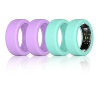 4 Pack Ring Protector Compatible with Ultrahuman Ring AIR Oura Ring Gen 4/3 Heritage/Horizon/Ceramic, Upgraded Anti-Scratch Elastic Cover for Working Out Women Men (Purple*2+Mingreen*2, M for 11-14)