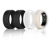 4 Pack Ring Protector Compatible with Ultrahuman Ring AIR Oura Ring Gen 4/3 Heritage/Horizon/Ceramic, Upgraded Anti-Scratch Elastic Cover for Working Out Women Men (Black*2+Clear*2, M for 11-14)