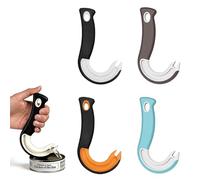 4-Pack Ring Pull Can Opener, J-Hook Design with Easy-Grip Handle - Pull Tab Opener for Elderly, Arthritic & Weak Hands - Portable Jar & Bottle Opener Helper for Kitchen, Office, Picnic & Travel