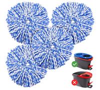 4 Pack RinseClean Spin Mop Replacement Head Spin Mop Refills Compatible with O Ceda RinseClean Dual System, Microfiber Mop Easy Cleaning Floor Head Mo-p for Floor Cleaning RinseClean 2 Tank System