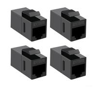 4 Pack Rj45 Ethernet Cable Module Coupler For Network Extension With Gold Plated Copper Pins And Abs Housing For Home Office Data Connectivity Solutions(Super Category 5)