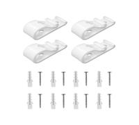 4 Pack Roman Blind P-Clips - White Child Safety Roller Blind Clips with Screws and Plastic Pillars for Vertical, Roman Blinds, Bead Chains, Loop Cords