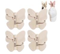 4-Pack Rotating Butterfly Adhesive Wall Hooks, 270° Swivel 3-Prong Hangers with Adjustable Wings for Bathroom Kitchen, Waterproof Strong Stick On Organizer for Towels Robes Loofahs