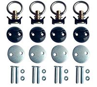 4 Pack Round Anchor Point Tie Down Kit, Bolt On Fitting Kit with Quick Release Tie Down Anchor