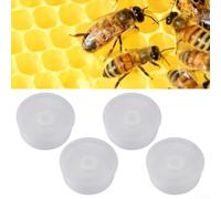 4-Pack Round Bee Top Feeder for Beehives - Plastic Hive Watering Feeding Equipment 30 X 40 X 9 Cm Weather-Resistant Compatible Having Standard Langstroth for National Hives