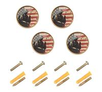 4 Pack Round Cabinet Knobs National Vietnam War Veterans Day Army Soldier with The Gun Kitchen Knobs for Wardrobe 1.26 Inch