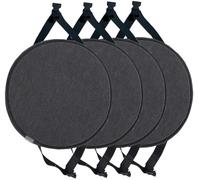 4 Pack Round Chair Cushions with Ties - High Stool Seat Pads for Dining Room Kitchen & Office - Comfortable Blue Grey 30cm Cushions for Enhanced Seating