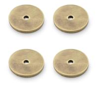 4 Pack - Round Kitchen Door Knob Backplate - Antique Brass 30mm Diameter Circular Plate