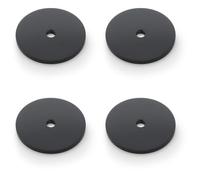 4 Pack - Round Kitchen Door Knob Backplate - Matt Black 35mm Diameter Circular Plate