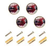 4 Pack Round Knobs USA Presidents Day Flag & Lady Liberty Dresser Drawer Pulls for Cupboards 1.26 Inch (32mm)