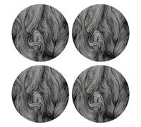 4 Pack Round Placemats PVC Heat Resistant Table Protectors - Circular Decorative Table Mat Set for Dining, For Easy Clean & Stylish Decor(black)