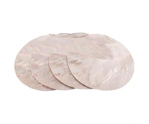 4-Pack Round PVC Placemats 38 Centimeter Heat-Resistant Table Mats for Dining Table Decor - Gold/Silver/Rose Gold for Easy-Clean Roll-up Storage(Gold)