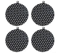 4 Pack Round Silicone Mat for Induction Hob Protection Heat Resistant Material Designed for Repeated Kitchen Use (Round 24.5)