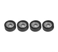 4-Pack Rowing Machine Seat Wheels Replacement Rollers With Bearings Nylon Steel Casters Smooth Gliding Pulley Parts For Water Rower Fitness Equipment Repair Kit Black 8x27x11mm