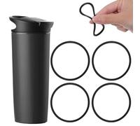 4 Pack Rubber Gasket Lid Seal Replacement, Black O-Shaped Bottle Seals, Resealable Rubber Gasket Ring for 16oz & 20oz, Compatible with Contigo Coffee Travel Tumbler