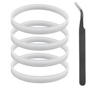 4 Pack Rubber Gaskets Replacement Seal White Ring with Tweezers, 3.74 inch O-Ring Replacement Parts Compatible with Ninja Blender for BL480 CT680 BL680 BL910 BL456-30 BL681A BL682