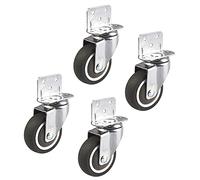 4 Pack Rubber Swivel Casters HeavyDuty DIY Wheels Quiet Rolling Wheels for Home Use 25/32/38/50mm Mobility Casters Durable Furniture Rollers