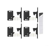 4 Pack RV Drawer Latches for Cabinets, Secure Hook Locks for Camper for motorhome Kitchen, Child and Pet Safety Catches, Easy Install with Screws and Tape(4)