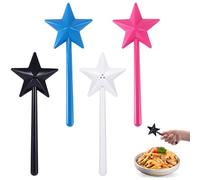 4-Pack Salt and Pepper Shaker Set, Cute Star Stick Spice Dispenser with 3 Holes and Small Funnel Seasoning Container Tool for Bbq Camping Home Restaurant Decoration Party Favors