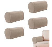 4-Pack Sandy Armrest Chair Covers, Set of 4 Stretch Armchair Covers for Arms，Non Slip Armrest Covers Spandex Polyester Sofa Arm Caps for Chairs Furniture Protector Sofa Armchairs Couches Recliner