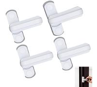 4 Pack Sash Jammer Lock Kit for Windows & Doors, Complete Security Set with 4 Locks, 4 Striker Plates & Screws/Caps, Easy DIY Install for Enhanced Home Security