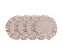 4 Pack Scalloped Circular Placemats with Ruffled Detail for Table Settings in For Kitchens Dining Rooms and Event Spaces Polyester Cotton Fabric Type (Apricot)