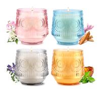 4 Pack Scented Candles for Home | Mother's Day Gifts Candle Set Gift, Soy Candles for Home Scented, Candle Gifts for Women | Jasmine Lily,Lavender Eucalyptus,Sandalwood,Patchouli