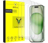 4-Pack Screen Protector for iPhone 15 6.1-Inch Tempered Glass Film [Ultra HD] [3D Touch] [Case Friendly]