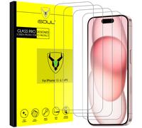 4-Pack Screen Protector for iPhone 15 6.1-Inch Tempered Glass Film [Ultra HD] [3D Touch] [Case Friendly]