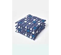 4 Pack Seat Pads Luxury Cotton Christmas Blue Winterland Indoor Outdoor Cushion Homescapes Blue One Size