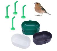 4 Pack Seed Food Feeding Cup, Bird Cage Plastic Seed Water Feeder Cups, Small Bird Plastic Feeder for Parrot Parakeet Budgie Gamefowl Poultry Pigeon
