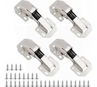 4 Pack Self Close Cabinet Hinges 90 Degree Spring Loaded No Drill 113x43mm