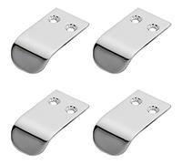 4 Pack | Semi-Concealed Cabinet Finger Pull Handle - 12mm Fixing Centres- Polished Chrome | Cabinet Pull Handle - Wardrobe Cupboard Door Handle - Suitable for Lightweight Internal Doors