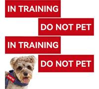 4 Pack Service Dog Patches, Removable Do Not Pet Patch for Harness, Tactical Dog in Training Tags with Hook Backing for Vest, 5.1 x 1.5 inch