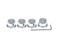4-Pack Set Screw Style Aluminium Potentiometer Knobs 1/4" Universal Top Hat Knobs Bell Volume Tone Control Knobs for Guitar/Bass/AMPS/Preamps Silver